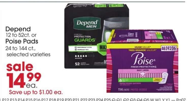 Depend or Poise Pads