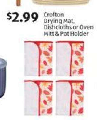 Crofton Drying Mat, Dishcloths or Oven Mitt & Pot Holder