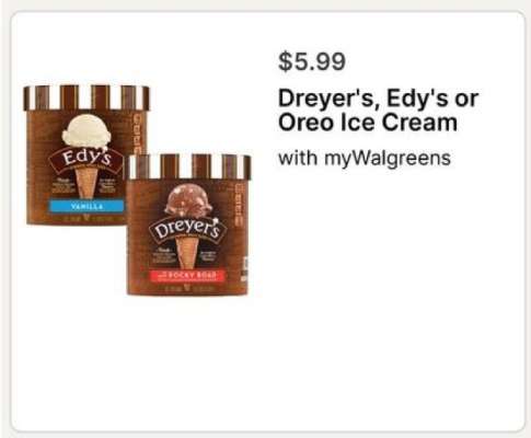Dreyer's, Edy's or Oreo Ice Cream