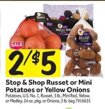 Stop & Shop Russet or Mini Potatoes or Yellow Onions