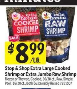 Stop & Shop Extra Large Cooked Shrimp or Extra Jumbo Raw Shrimp