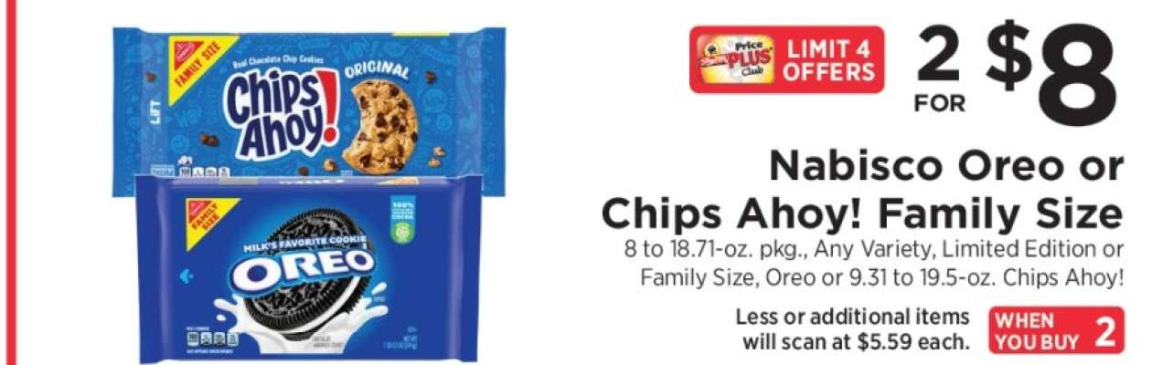 Nabisco Oreo or Chips Ahoy! Family Size