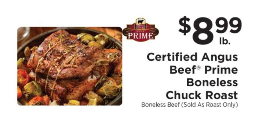 Certified Angus Beef Prime Boneless Chuck Roast