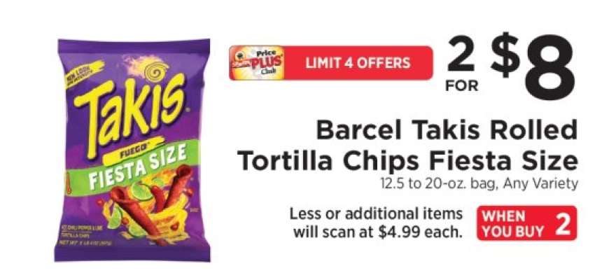 Barcel Takis Rolled Tortilla Chips Fiesta Size