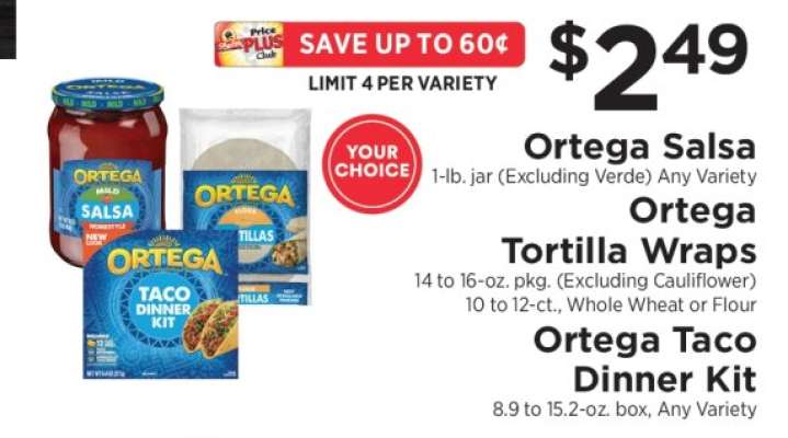 Ortega Salsa, Ortega Tortilla Wraps, Ortega Taco Dinner Kit