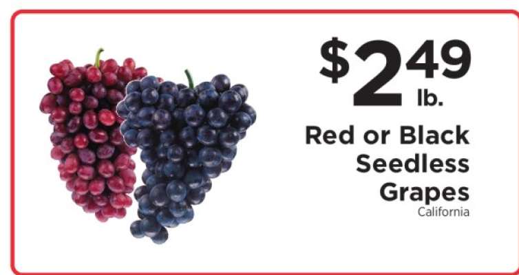 Red or Black Seedless Grapes