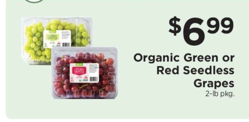 Organic Green or Red Seedless Grapes