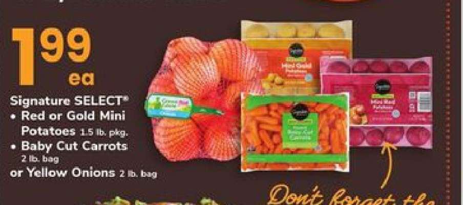 Signature SELECT Red or Gold Mini Potatoes, Baby Cut Carrots, or Yellow Onions