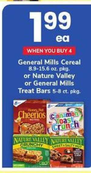 General Mills Cereal or Nature Valley or General Mills Treat Bars