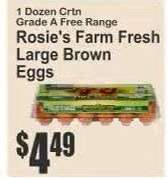 Rosie's Farm Fresh Large Brown Eggs