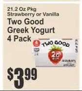 Two Good Greek Yogurt 4 Pack