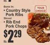 Country Style Pork Ribs / Rib End Pork Chops