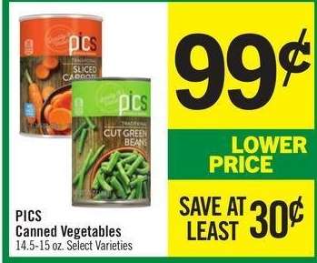 PICS Canned Vegetables