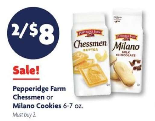 Pepperidge Farm Chessmen or Milano Cookies