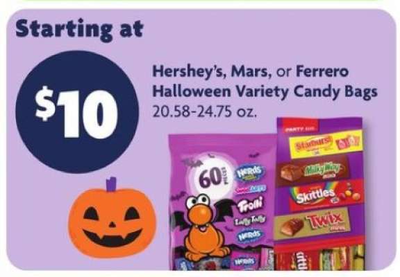 Hershey’s, Mars, or Ferrero Halloween Variety Candy Bags