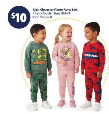 Kids' Character Fleece Pants Sets
