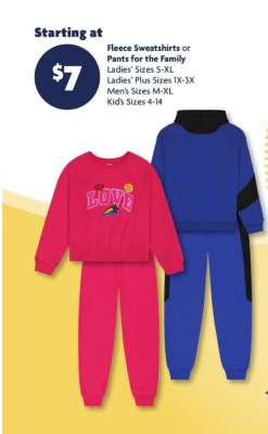 Fleece Sweatshirts or Pants for the Family
