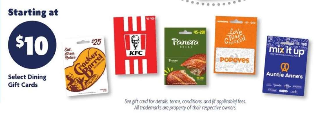 Select Dining Gift Cards