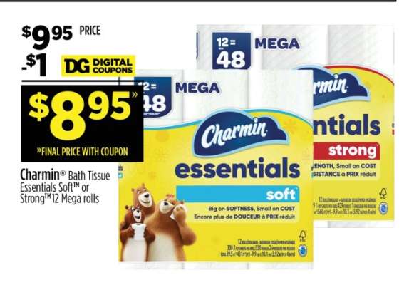 Charmin Bath Tissue Essentials Soft or Strong