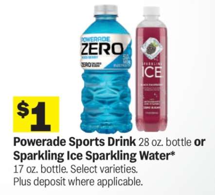 Powerade Sports Drink or Sparkling Ice Sparkling Water