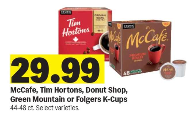 McCafe, Tim Hortons, Donut Shop, Green Mountain or Folgers K-Cups