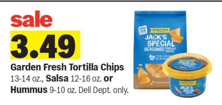 Garden Fresh Tortilla Chips, Salsa or Hummus