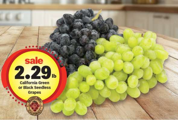 California Green or Black Seedless Grapes