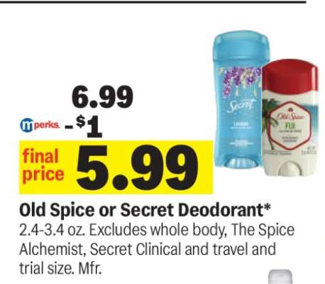 Old Spice or Secret Deodorant