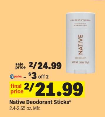 Native Deodorant Sticks