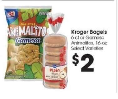 Kroger Bagels or Gamesa Animalitos