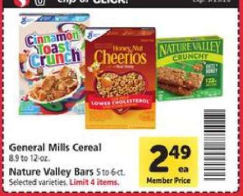 General Mills Cereal / Nature Valley Bars