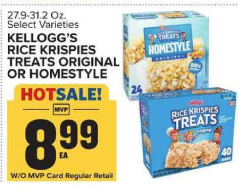 Kellogg's Rice Krispies Treats Original or Homestyle