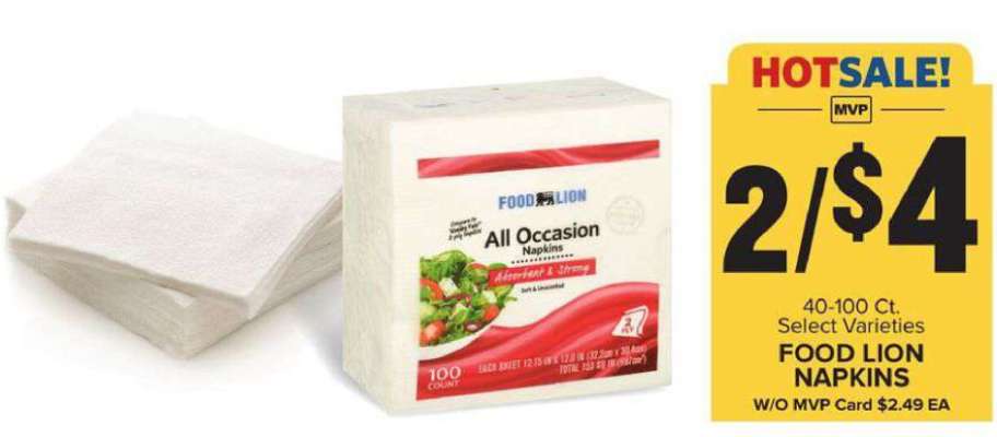 FOOD LION NAPKINS