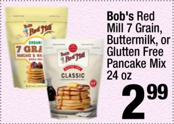 Bob's Red Mill 7 Grain, Buttermilk, or Gluten Free Pancake Mix 24 oz