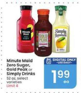 Minute Maid Zero Sugar, Gold Peak or Simply Drinks