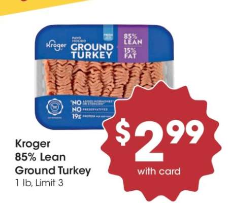Kroger 85% Lean Ground Turkey