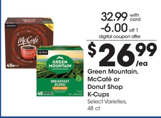 Green Mountain, McCafé or Donut Shop K-Cups