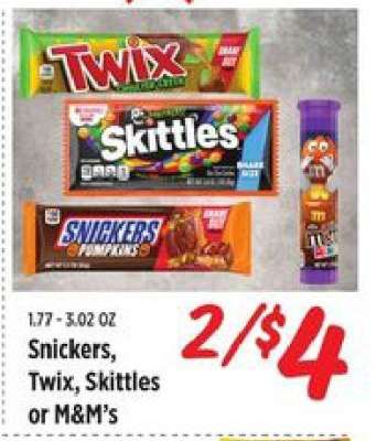 Snickers, Twix, Skittles or M&M's