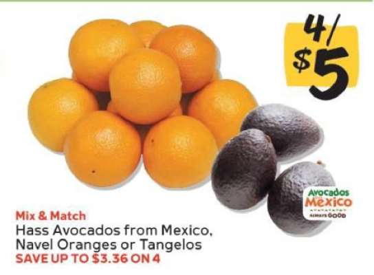 Hass Avocados from Mexico, Navel Oranges or Tangelos