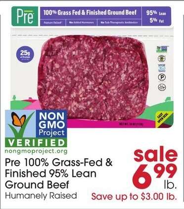 Pre 100% Grass-Fed & Finished 95% Lean Ground Beef
