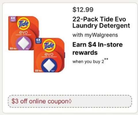 22-Pack Tide Evo Laundry Detergent