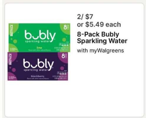 8-Pack Bubly Sparkling Water