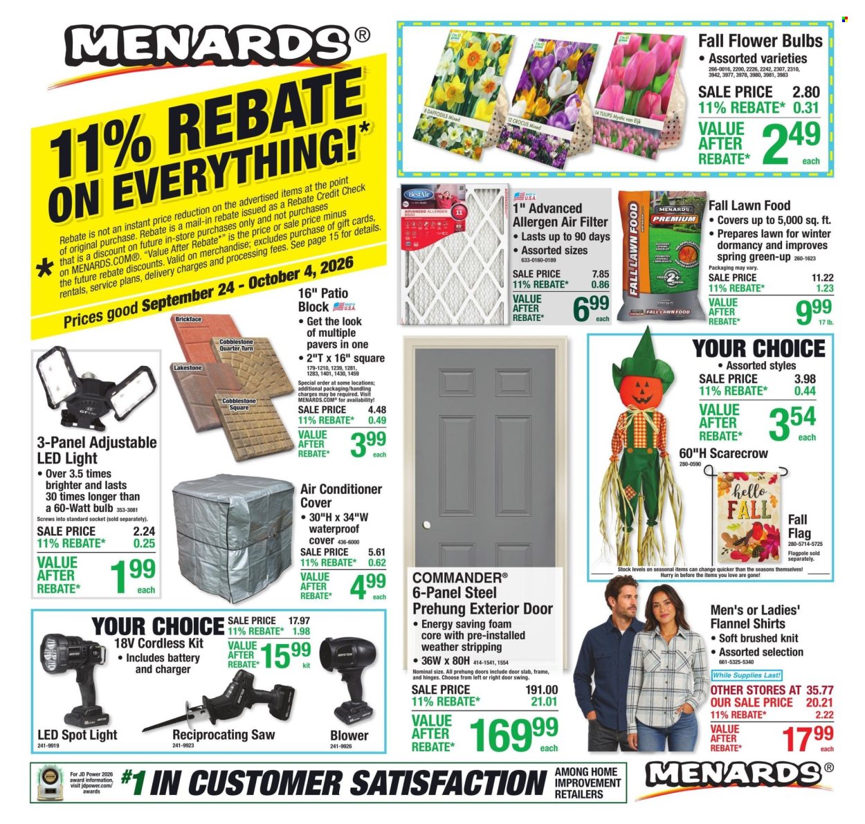Menards ad - 09/24/2026 - 10/04/2026. Page 1