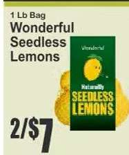 Wonderful Seedless Lemons