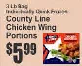 County Line Chicken Wing Portions