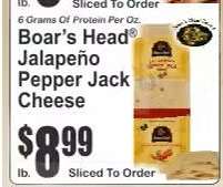 Boar's Head Jalapeño Pepper Jack Cheese