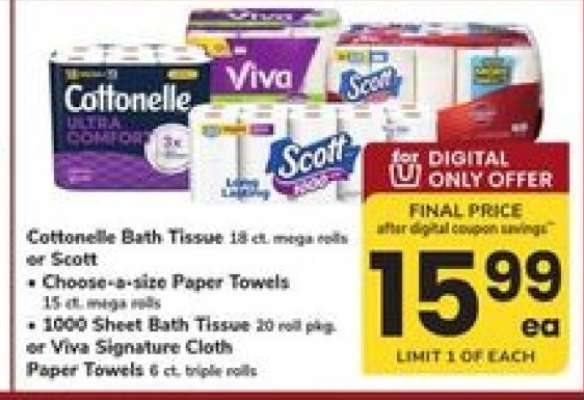 Cottonelle Bath Tissue or Scott Paper Towels