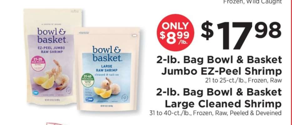 2-lb. Bag Bowl & Basket Jumbo EZ Peel Shrimp