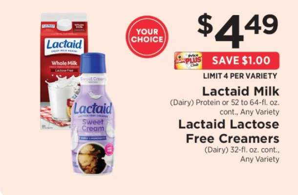 Lactaid Milk / Lactaid Lactose Free Creamers