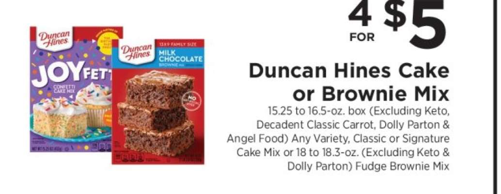Duncan Hines Cake or Brownie Mix